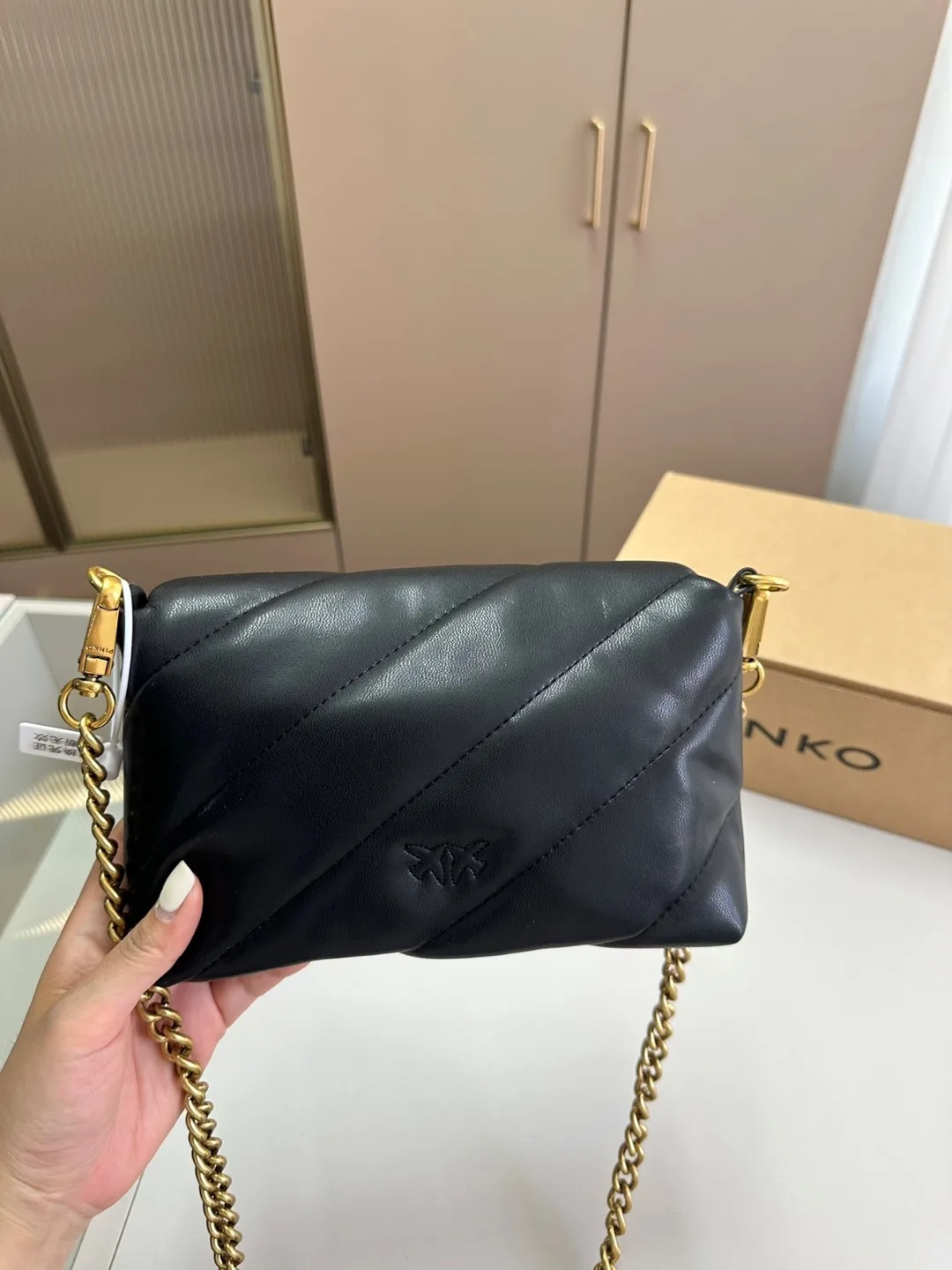 Pinko Love Puff Maxi Quilt Bag - Black image indicator(5)