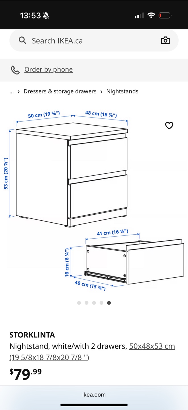 IKEA Brimnes White Nightstand - photo 3