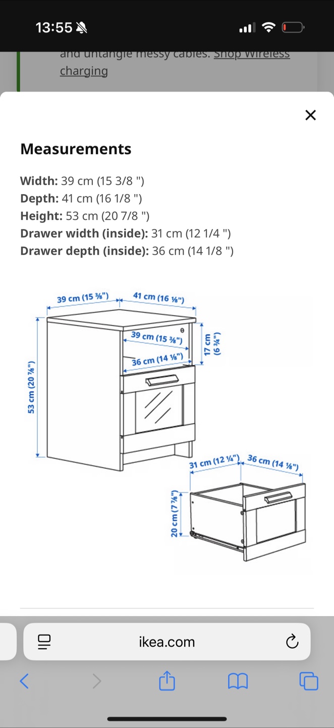 IKEA Brimnes White Nightstand - photo 2