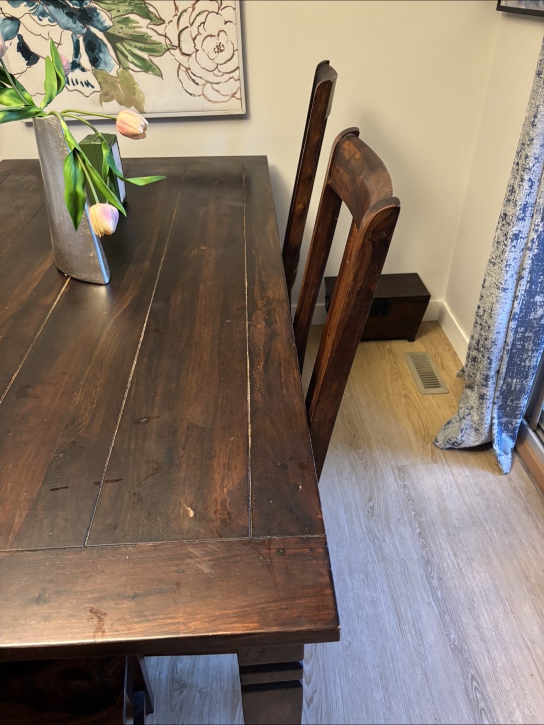 Dining table with 6 chairs - Dark Wood - photo 2