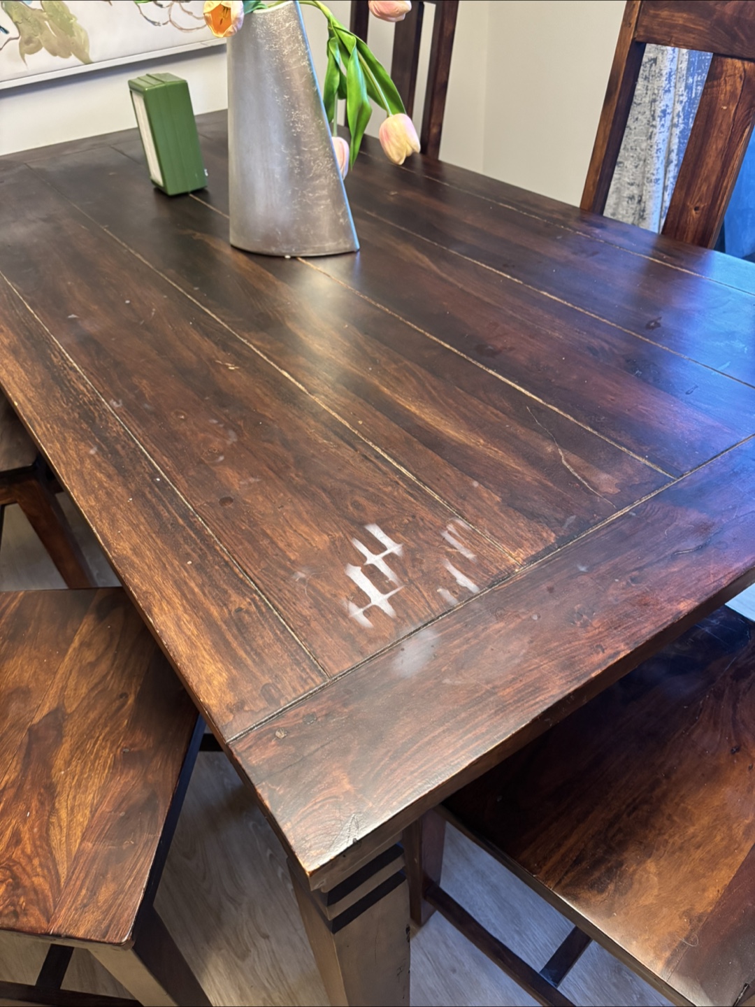 Dining table with 6 chairs - Dark Wood - photo 3
