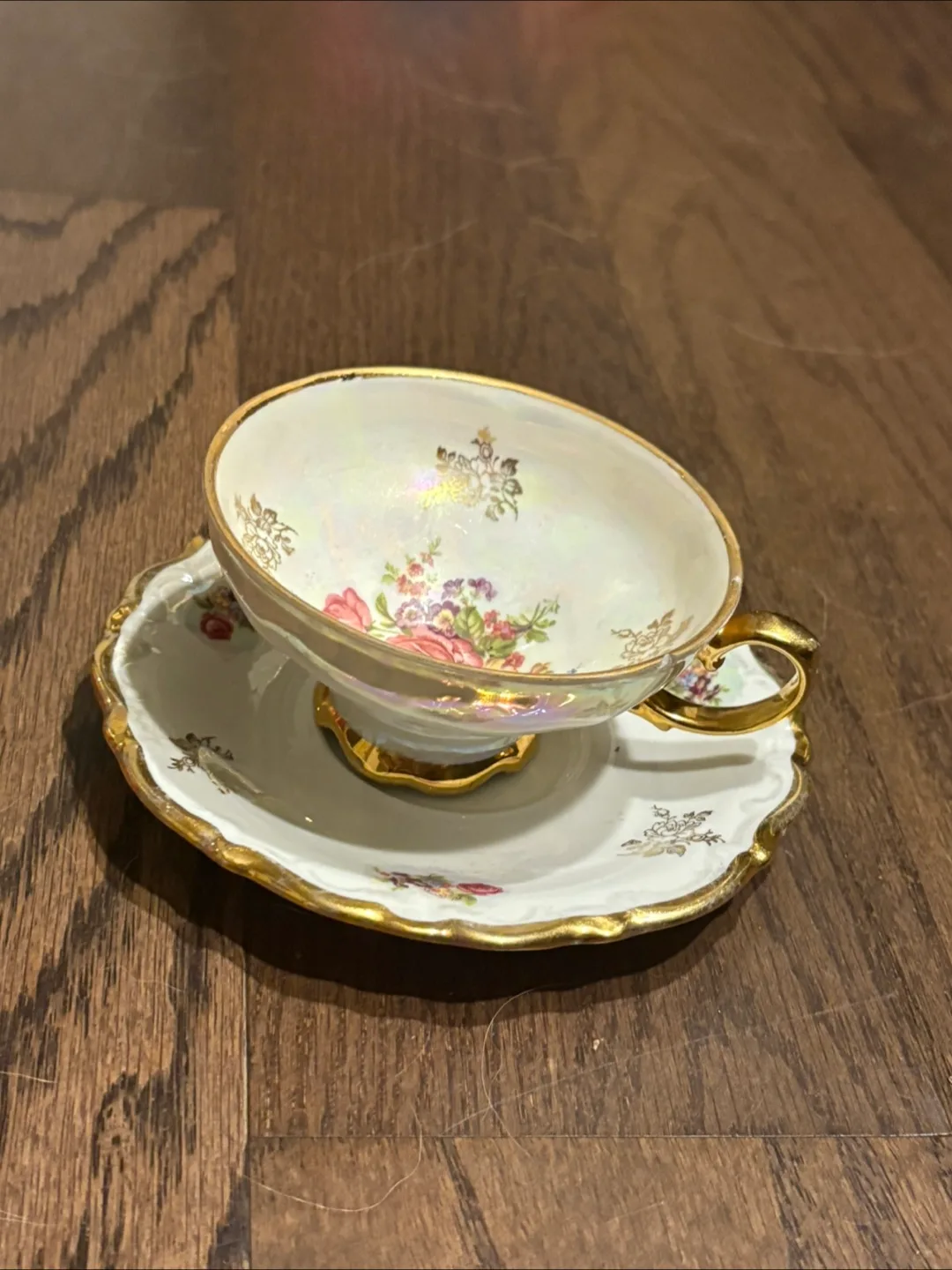 Vintage Floral Tea Cup and Saucer Set thumbnail