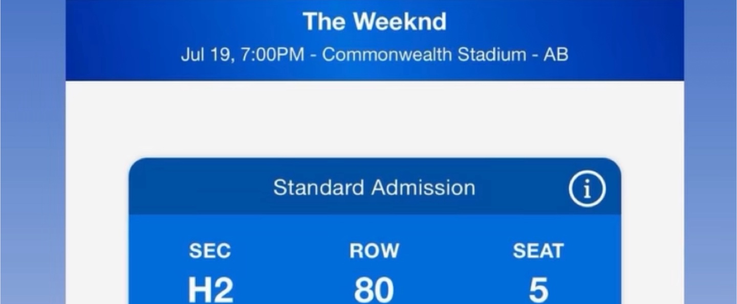 The Weeknd Ticket - Edmonton, July 19