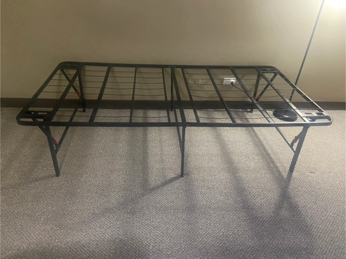 Folding Metal Bed Frame and mattress thumbnail