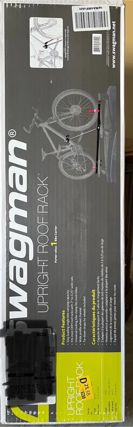 Brand New Swagman Upright Roof Rack - 1 Bike Carrier image indicator(2)