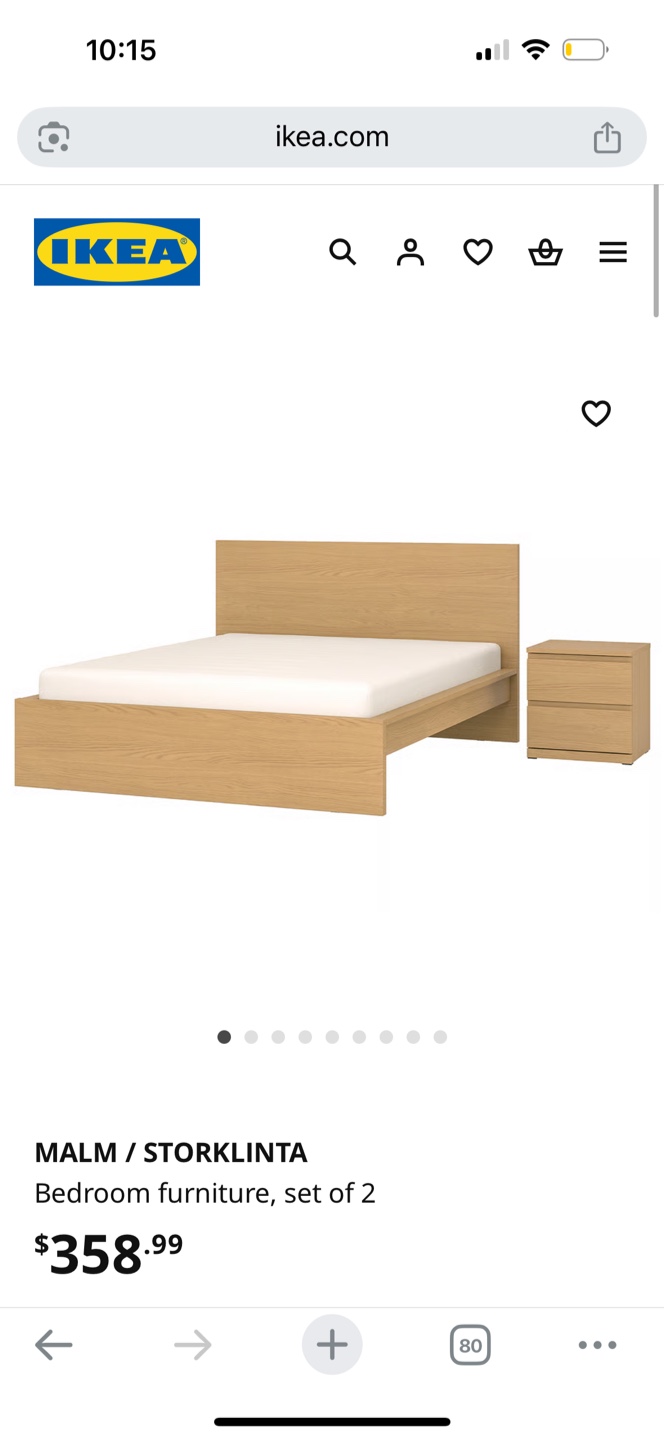 IKEA Malm Queen Bed Frame & Nightstand - photo 4