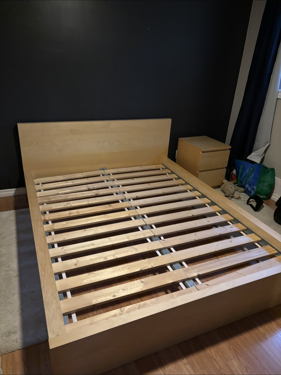 IKEA Malm Queen Bed Frame & Nightstand