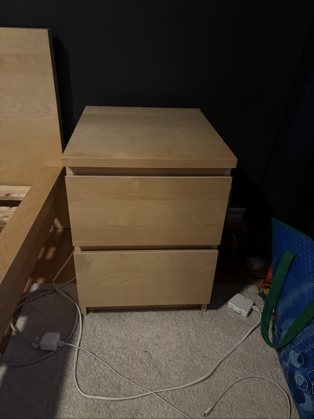 IKEA Malm Queen Bed Frame & Nightstand - photo 2