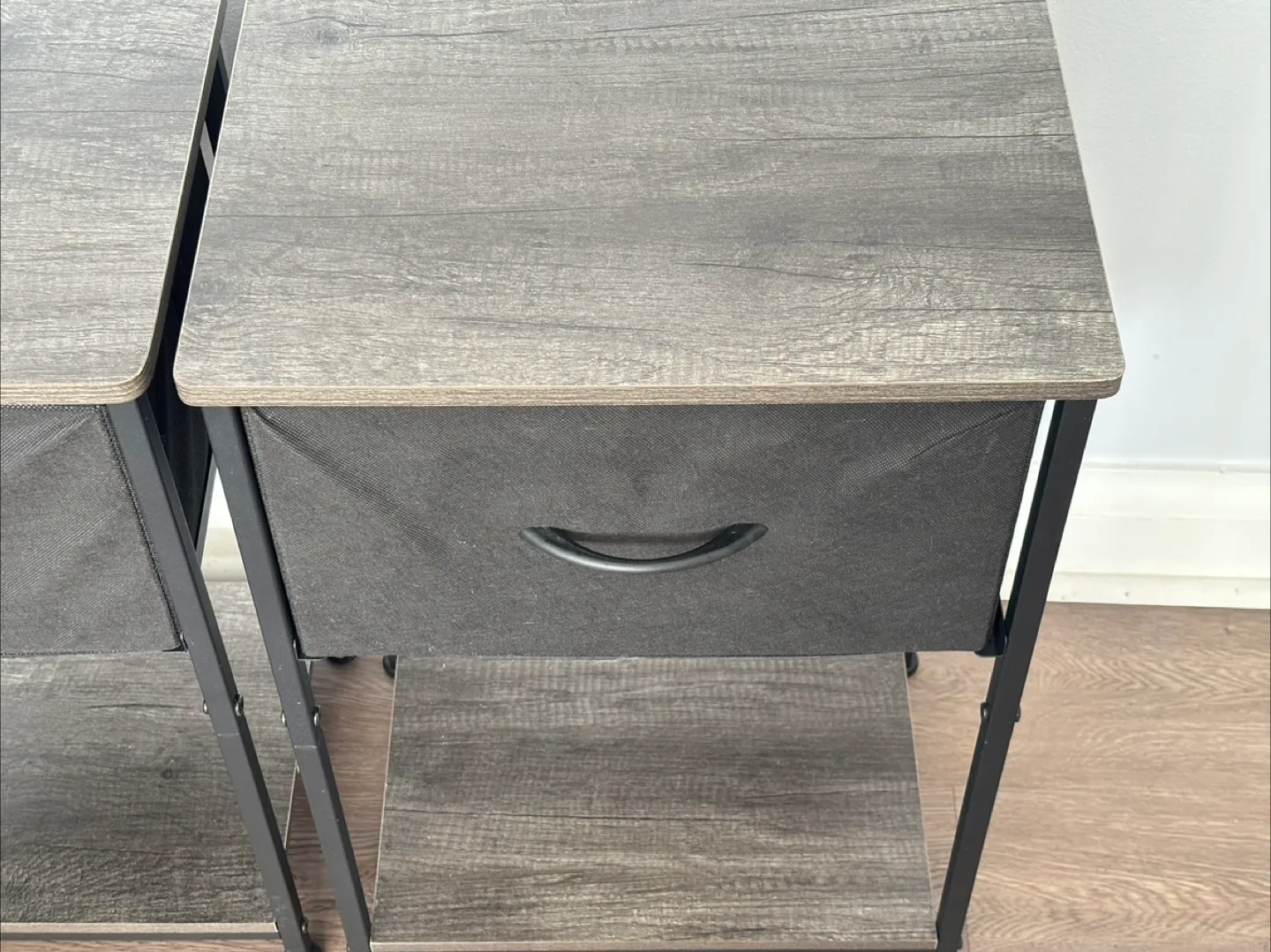 Nightstand Set of 2 - End Tables with Fabric Drawers image indicator(2)