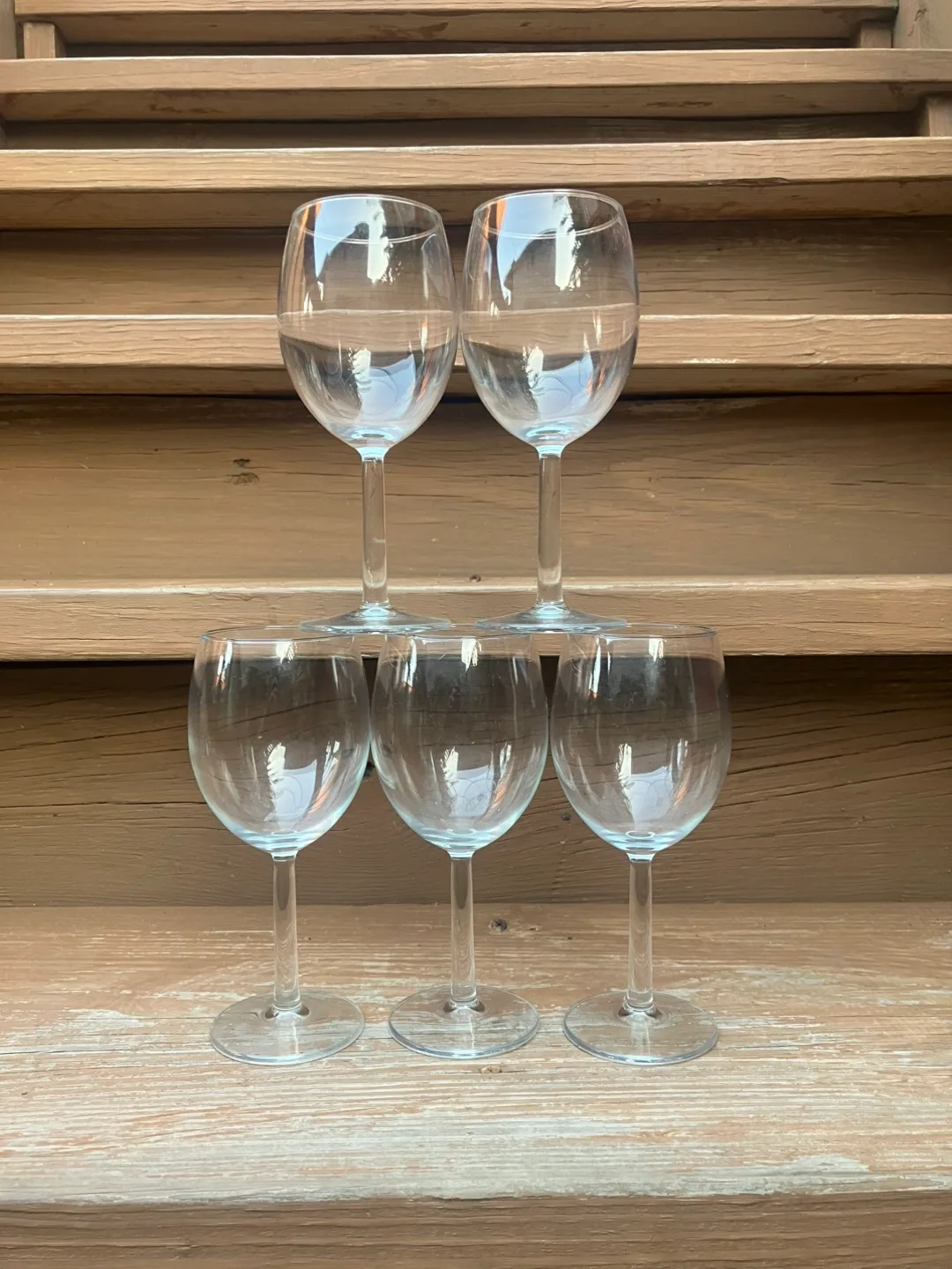 Set Of 5 Wine Glasses 7” x 3” - Excellent Condition image indicator(8)