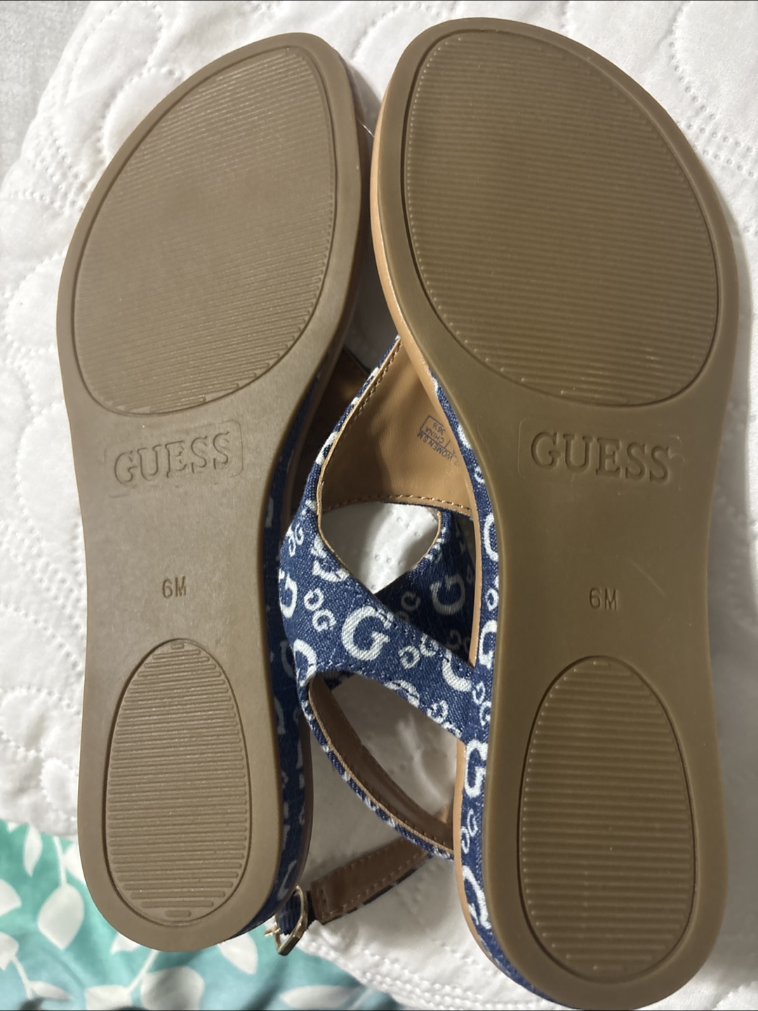 Guess Denim Print Sandals - Size 6 - photo 3