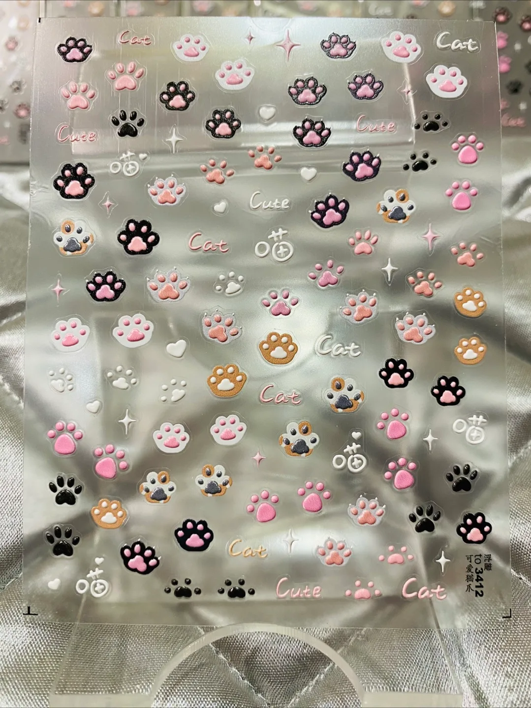 Nail Art Stickers - Evil Eye, Mushrooms, Cat Paw Prints thumbnail