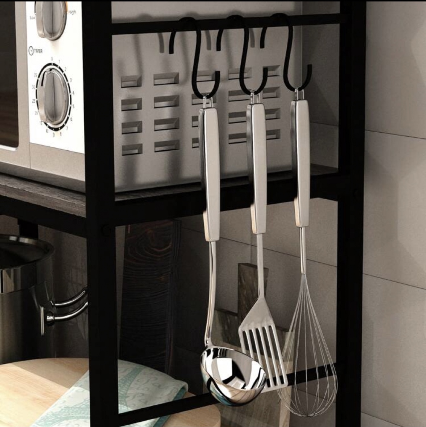 Grey Baker's Rack with Storage - photo 5