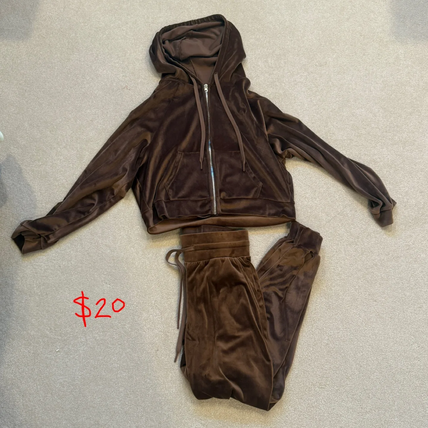 Brown Velour Track Suit thumbnail