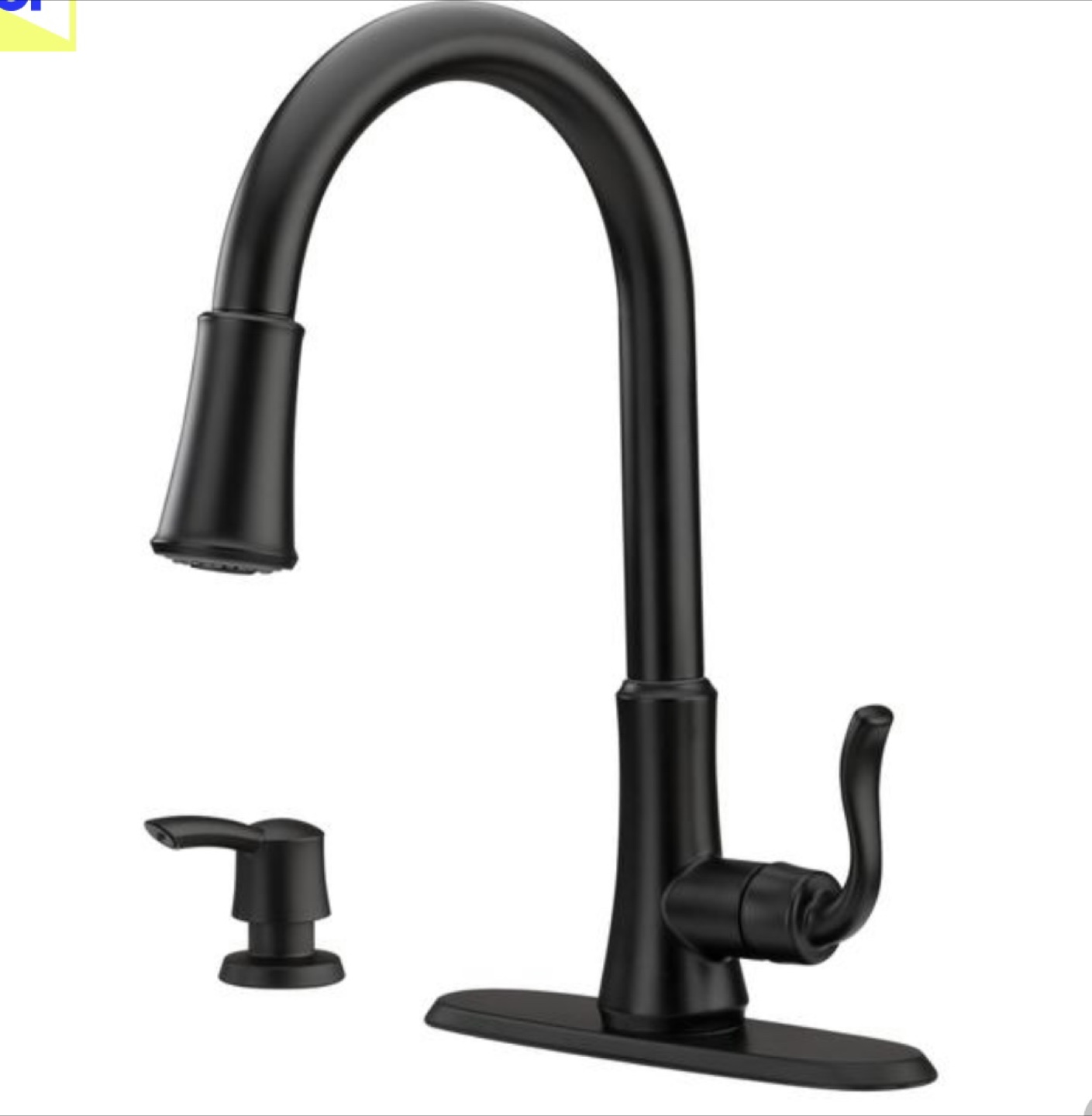 Matte Black Kitchen Faucet with Pull Down Sprayer
