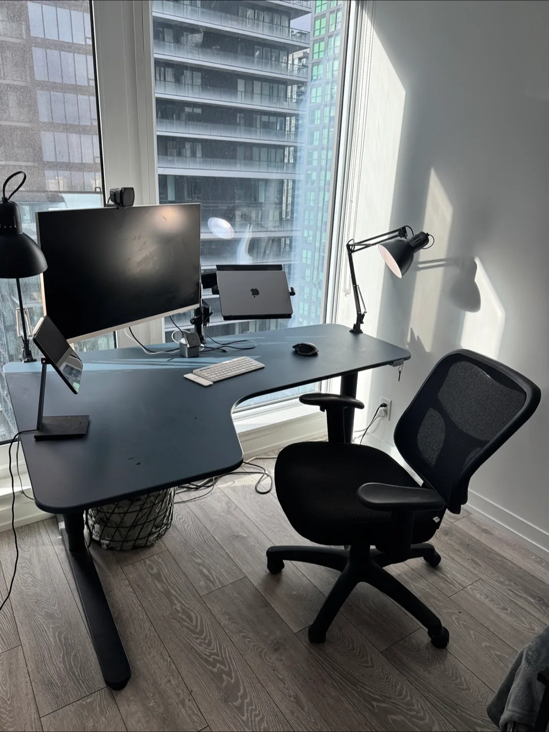 IKEA Standing Desk + Chair (Pick up July 28-29) thumbnail