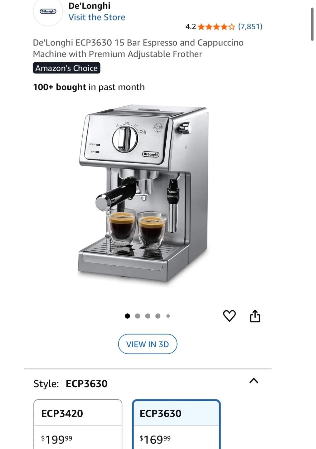 *brand new* De'Longhi ECP3630 Espresso & Cappuccino Machine thumbnail