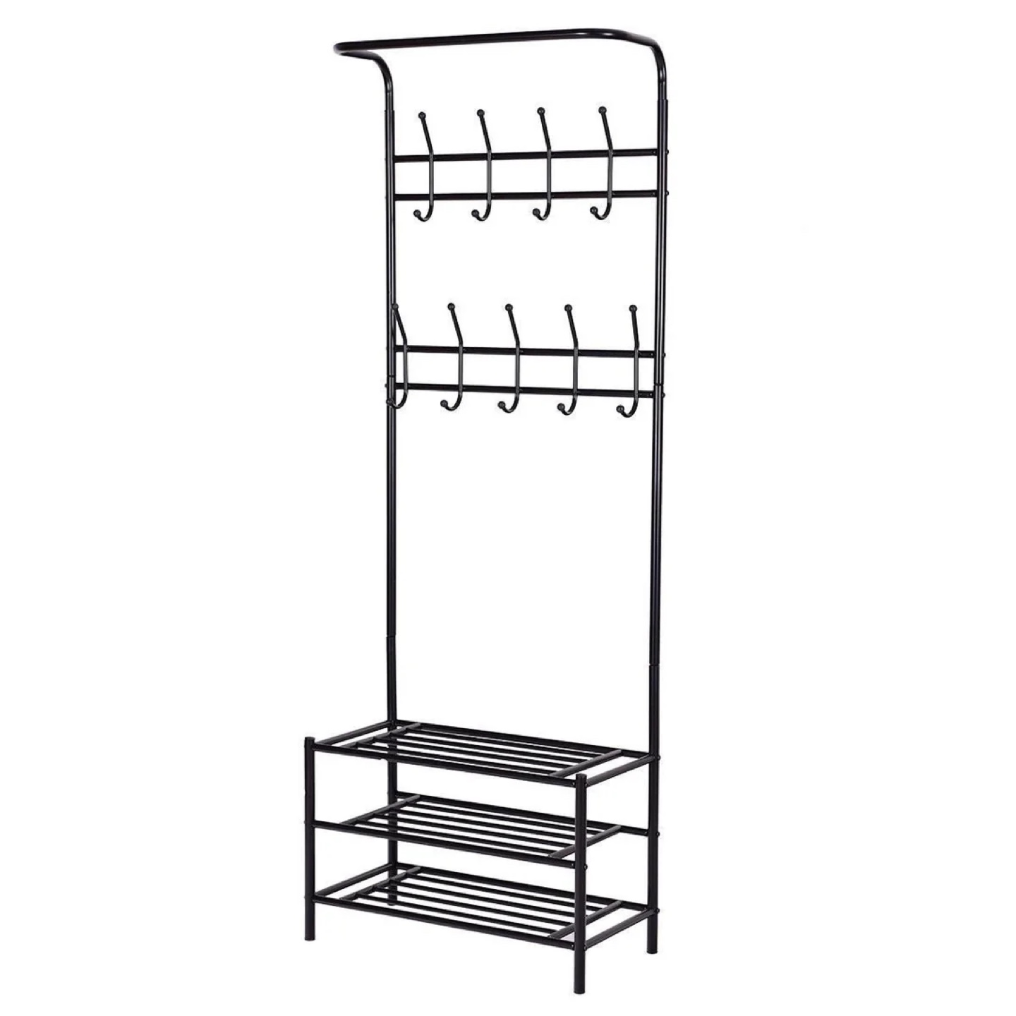Coat rack with shoe storage