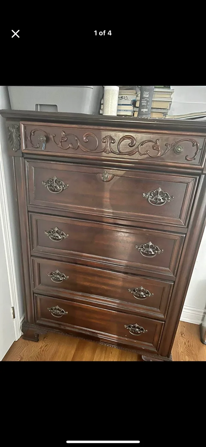 Dark Brown Wooden Dresser solid thumbnail