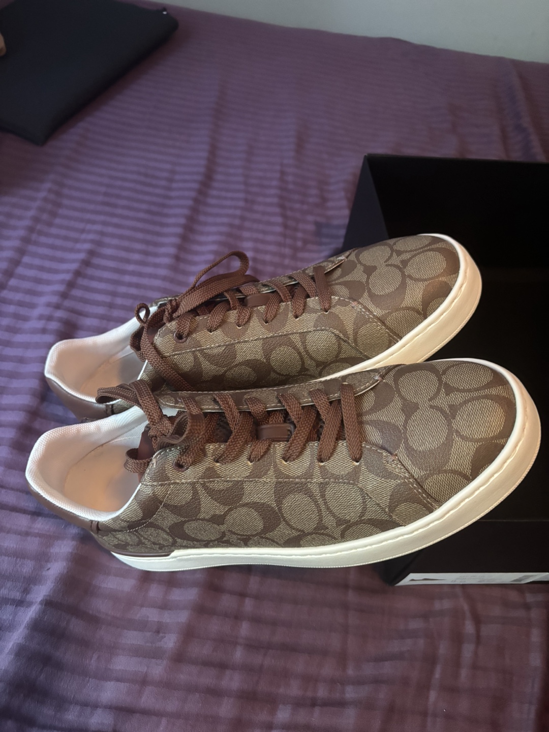 Coach CLP SIG LW TP Sneakers - US 11, Khaki/Saddle