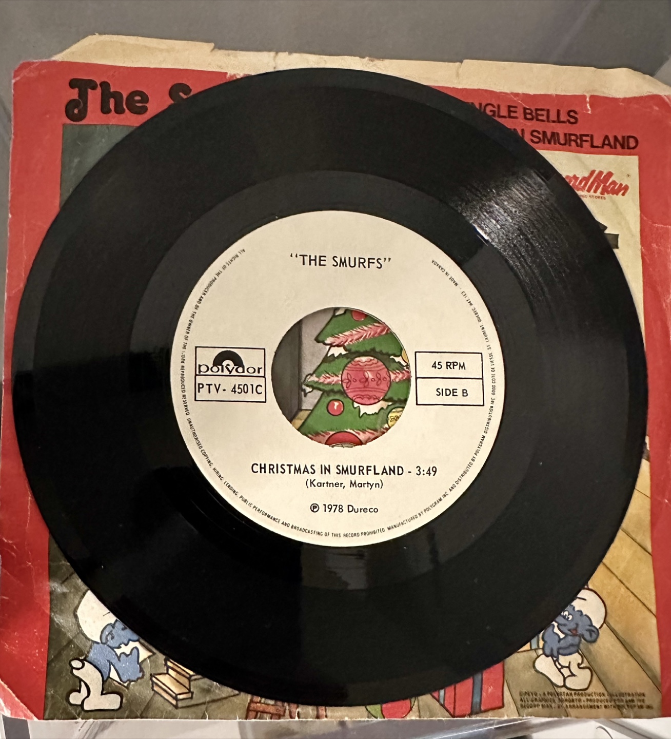 Jingle Bells Christmas in Smurfland Vinyl Record - photo 2