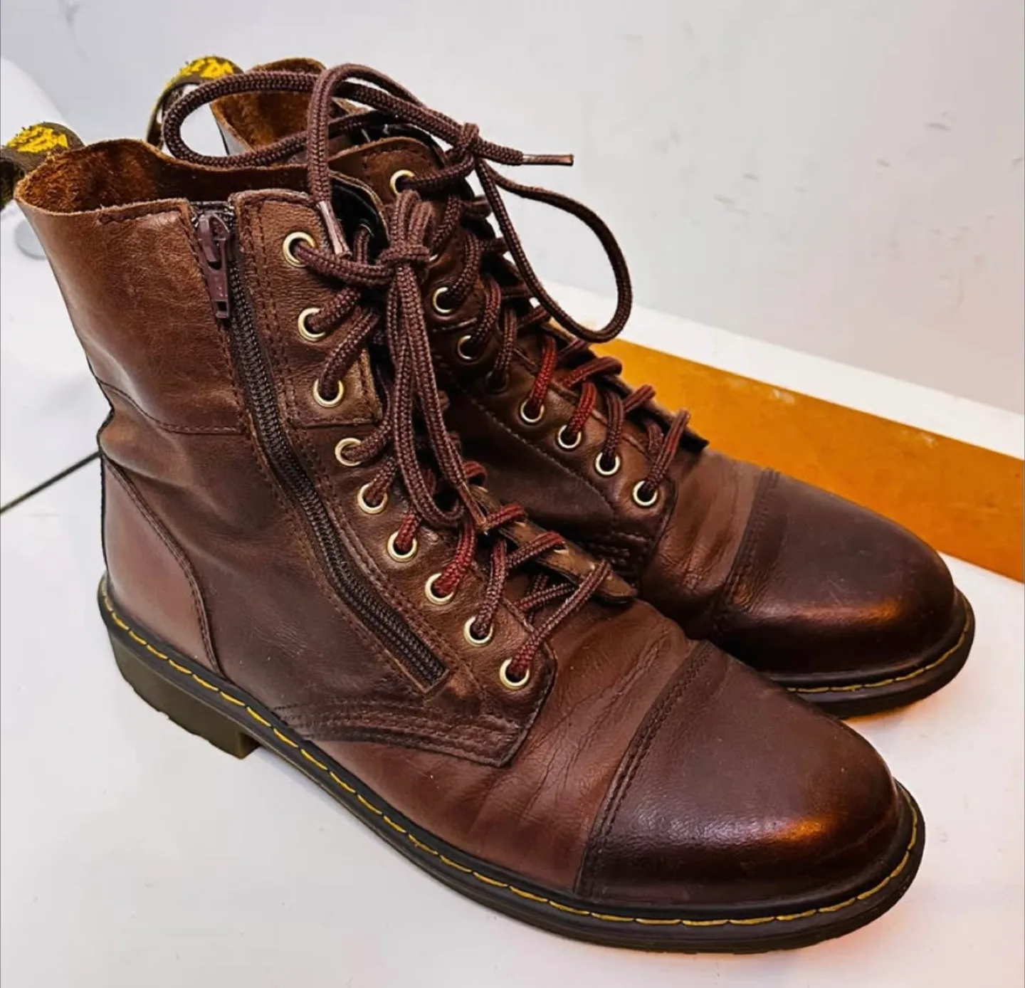 Dr. Martens Brown Leather Boots size 10 thumbnail