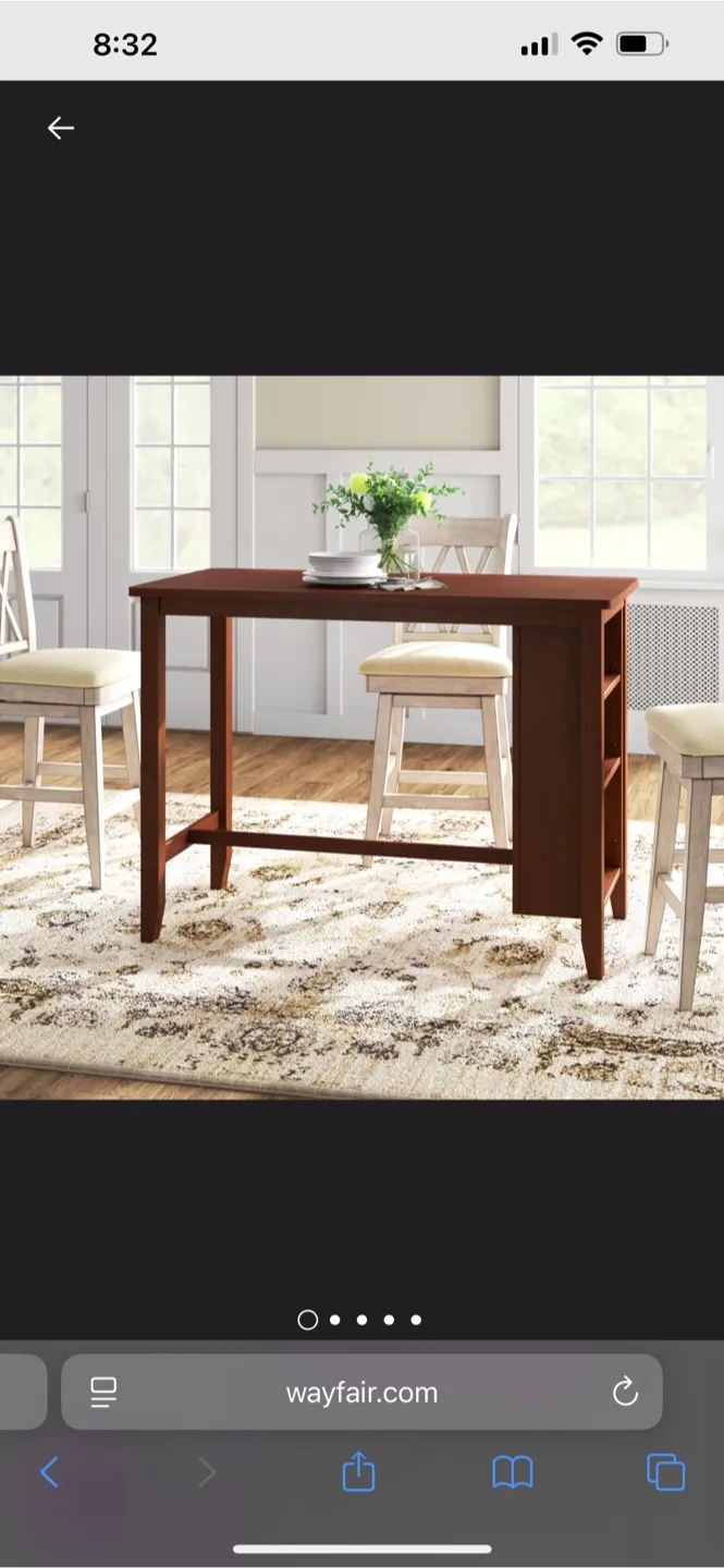 Wayfair Brown Bar Table with Storage thumbnail