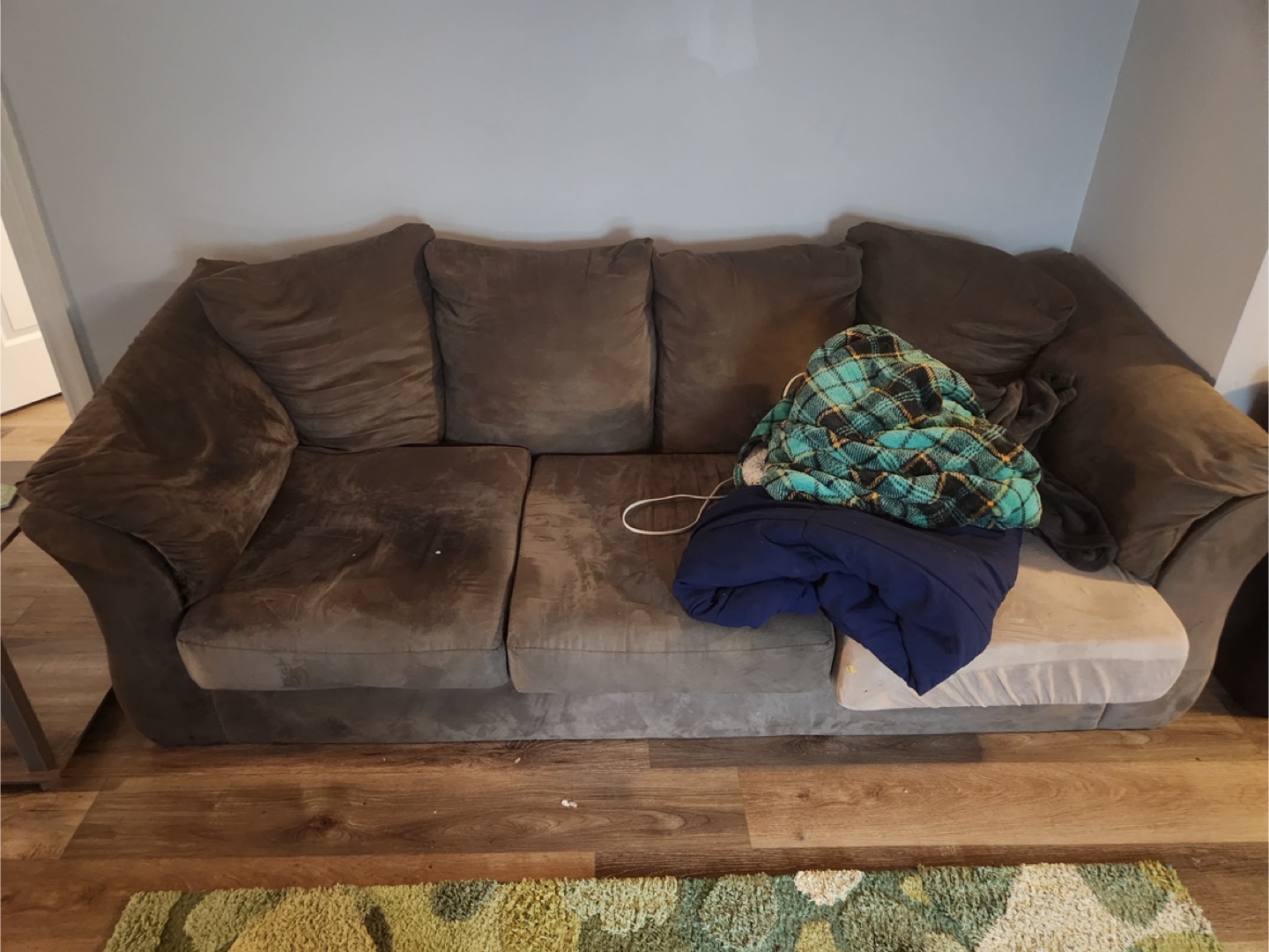 Used Brown Three-Seat Sofa