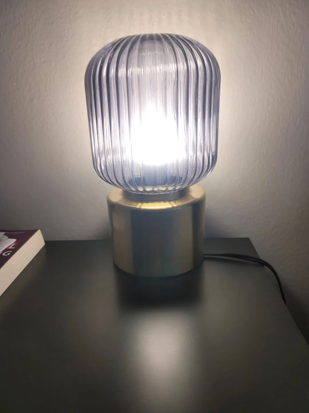 Ribbed Glass Table Lamp x2 thumbnail