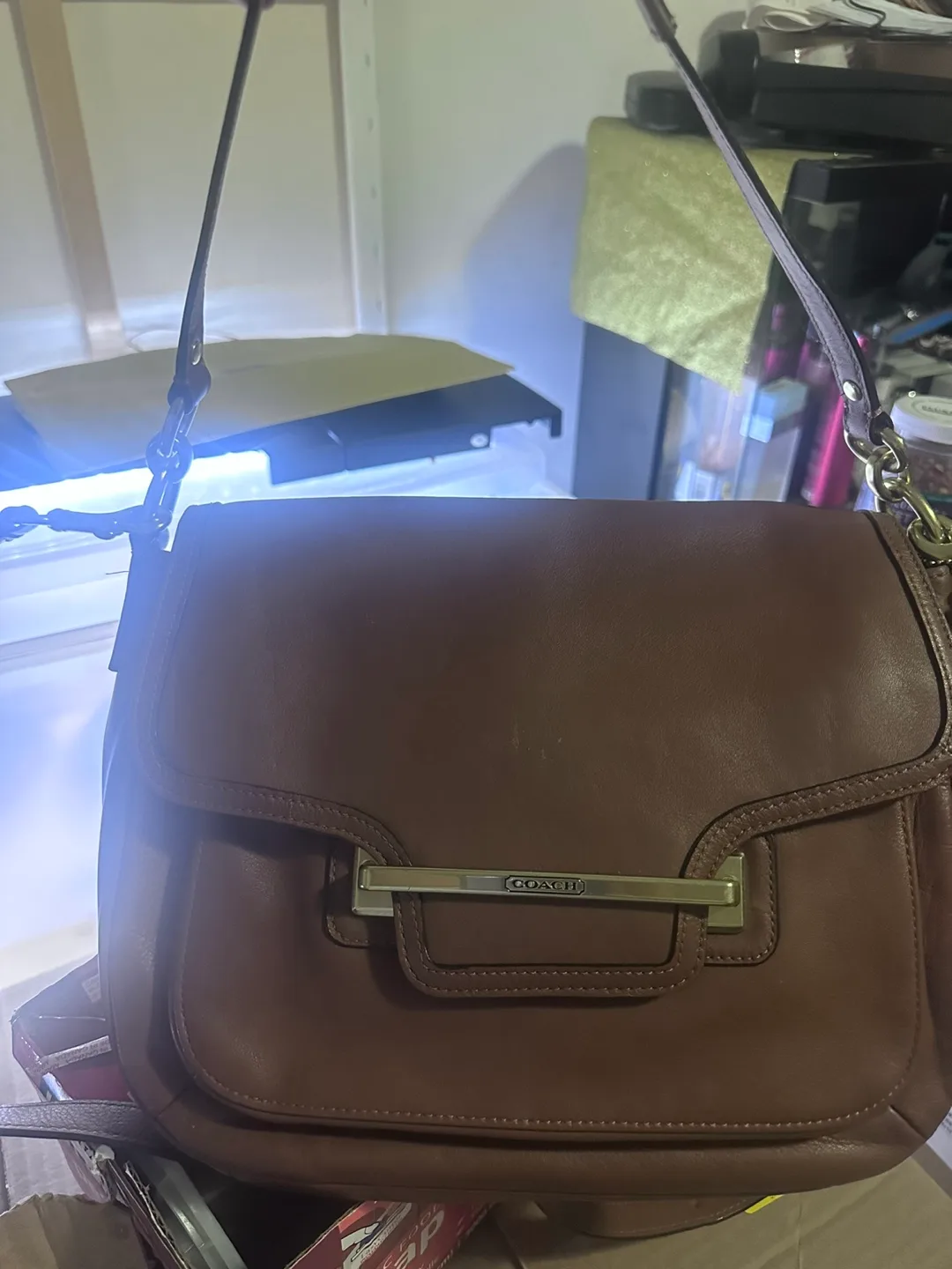 Coach Brown Leather Shoulder Bag thumbnail