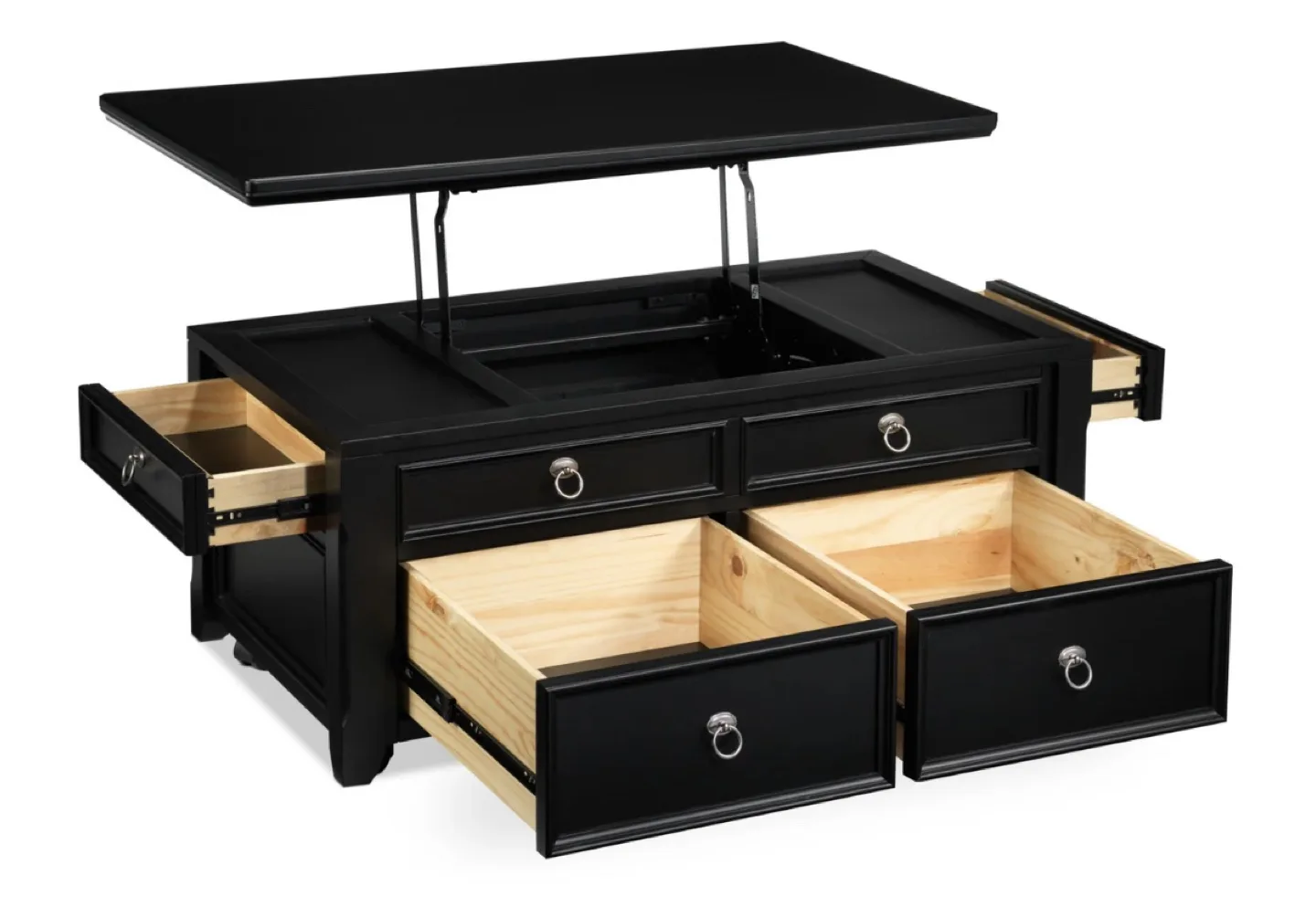 Black Lift Top Coffee Table with Drawers image indicator(2)