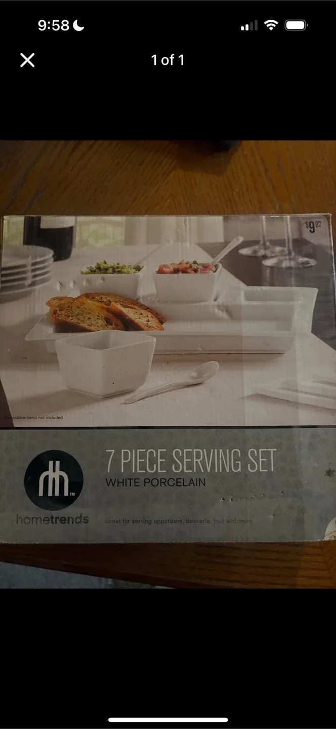 Home Trends 7 Piece Serving Set - White Porcelain thumbnail