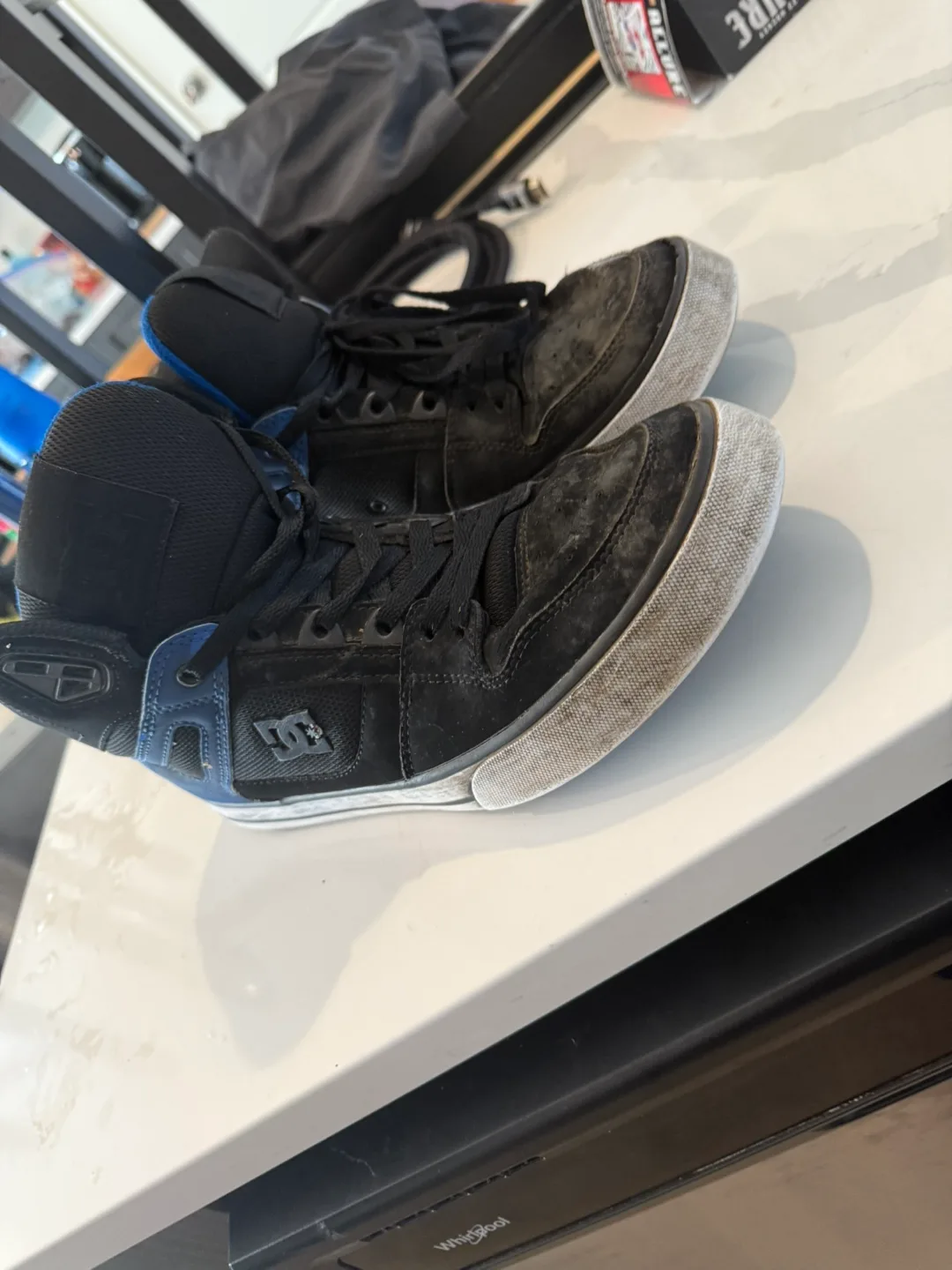 DC High-Top Skate Shoes - Black & Blue thumbnail