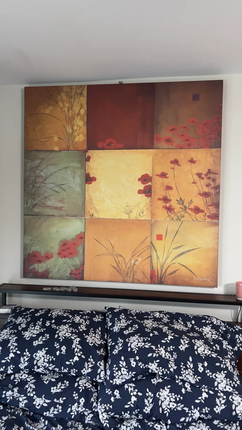 Large Floral Canvas Wall Art - 47" x 47" thumbnail