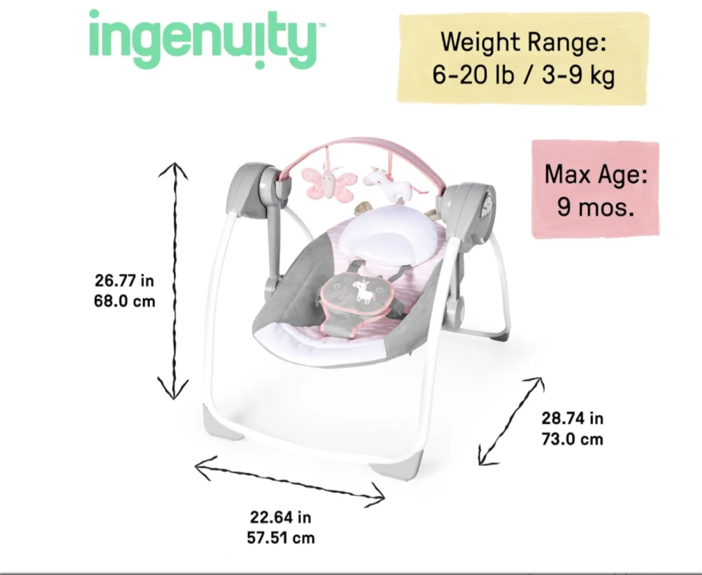 Ingenuity Baby Swing - Excellent Condition image indicator(2)