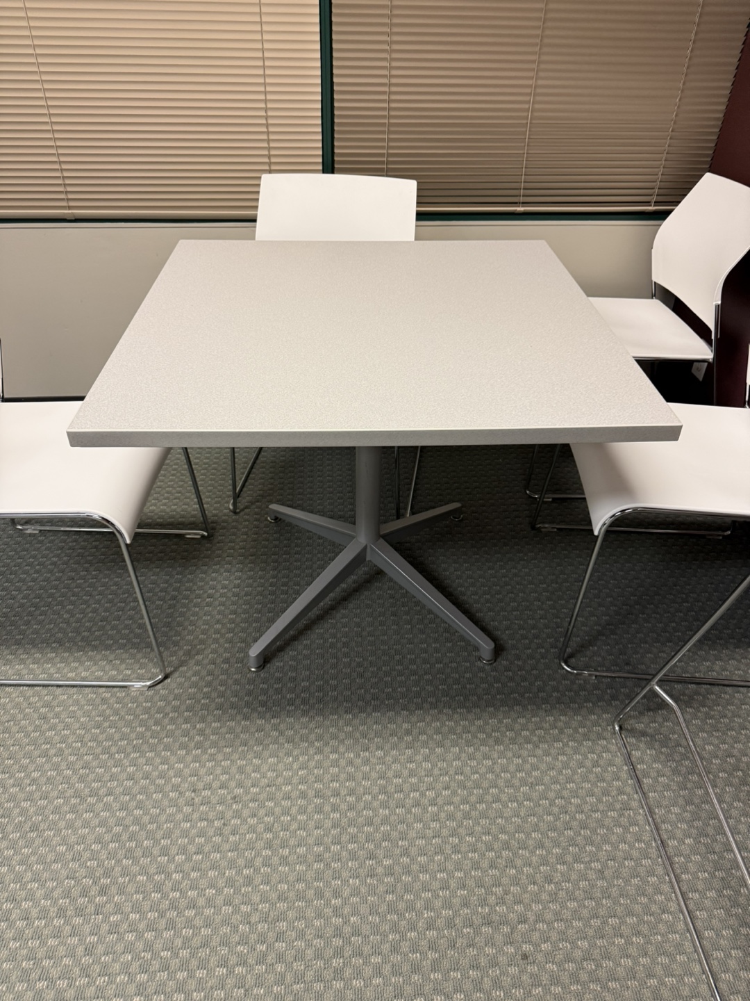 Square Table with Grey-White Top