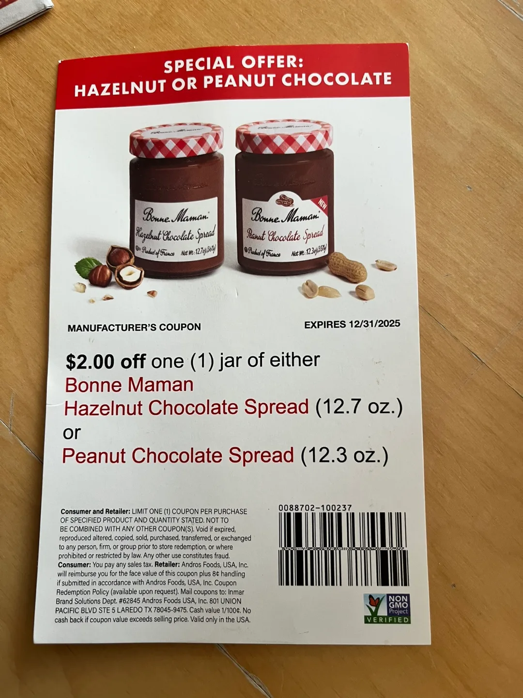 🥕 Bonne Maman Chocolate Spread Coupon - Save $2! thumbnail