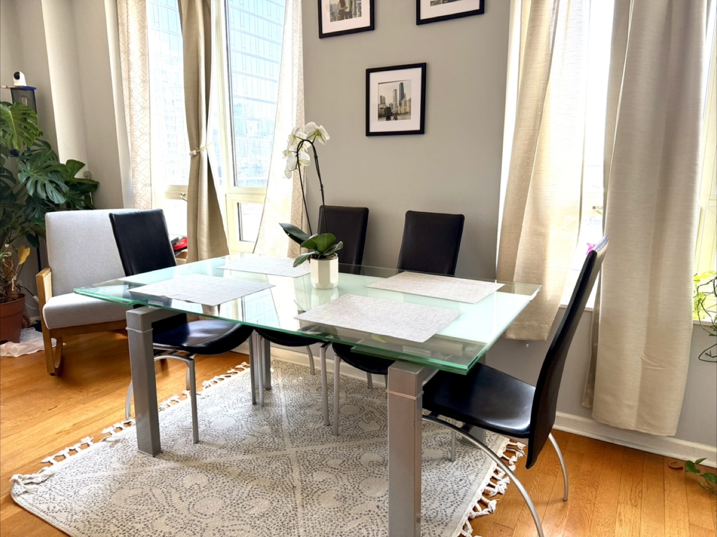 Glass Dining Table with Chairs