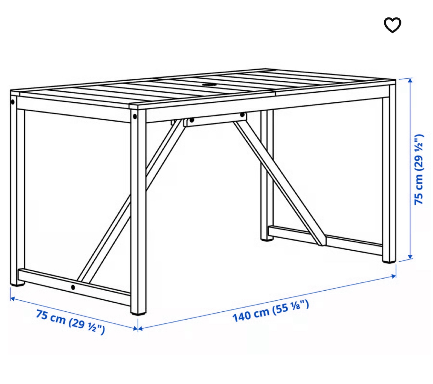 IKEA Nammaro Outdoor Dining Table & Bench - photo 4