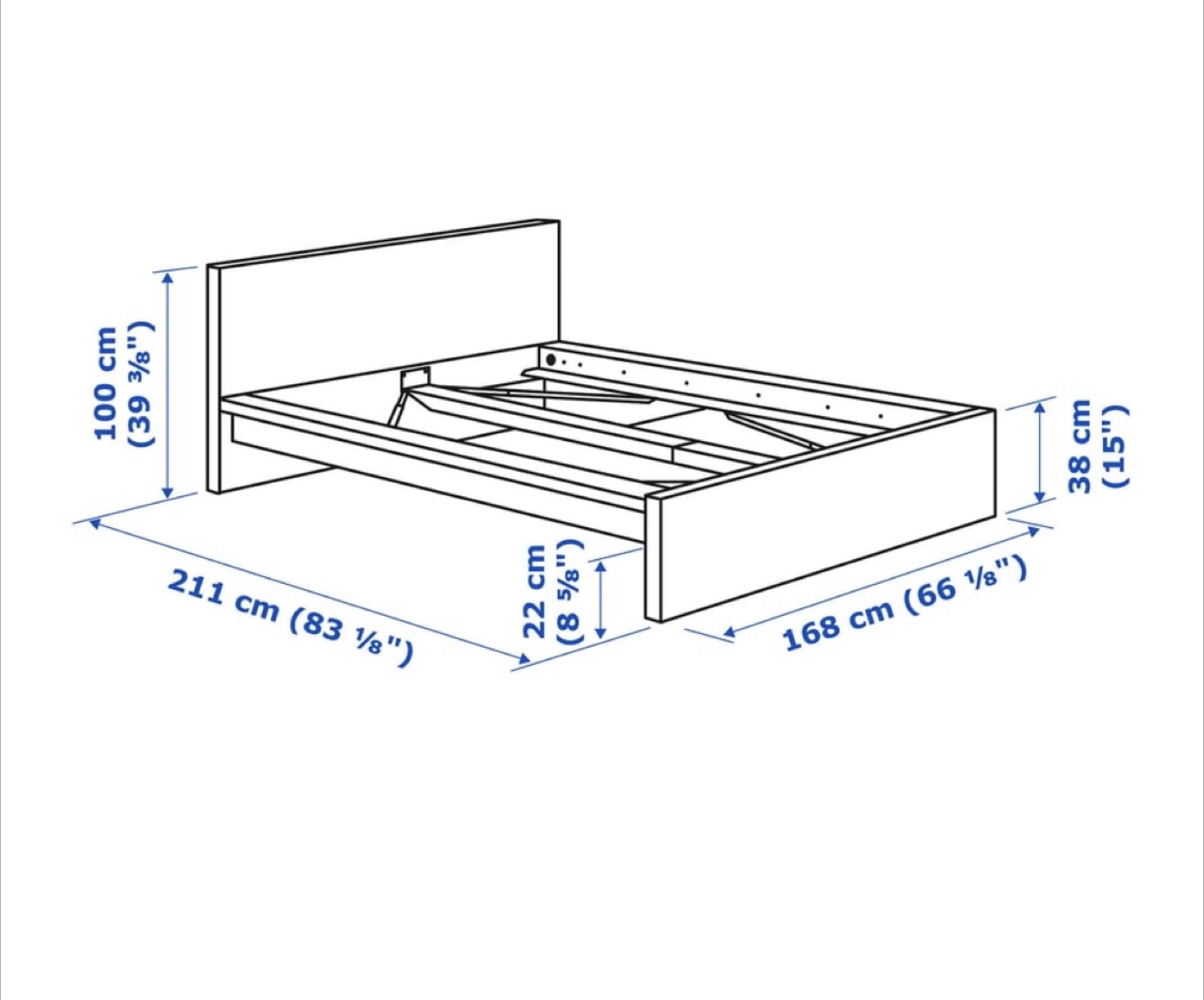 Less than a year used IKEA Queen bed frame - photo 3