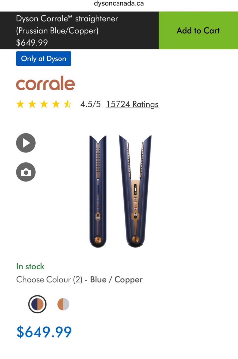 Dyson Corrale Hair Straightener Prussian Blue/Copper - photo 5