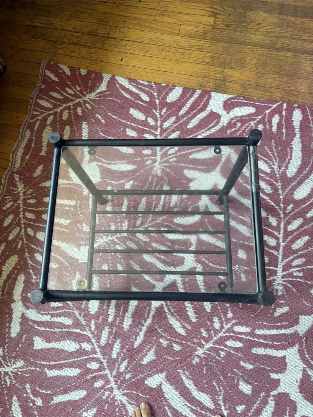 Glass Top Side Table - Black Frame - photo 2