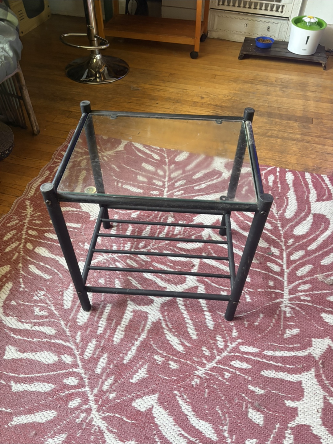 Glass Top Side Table - Black Frame - photo 3