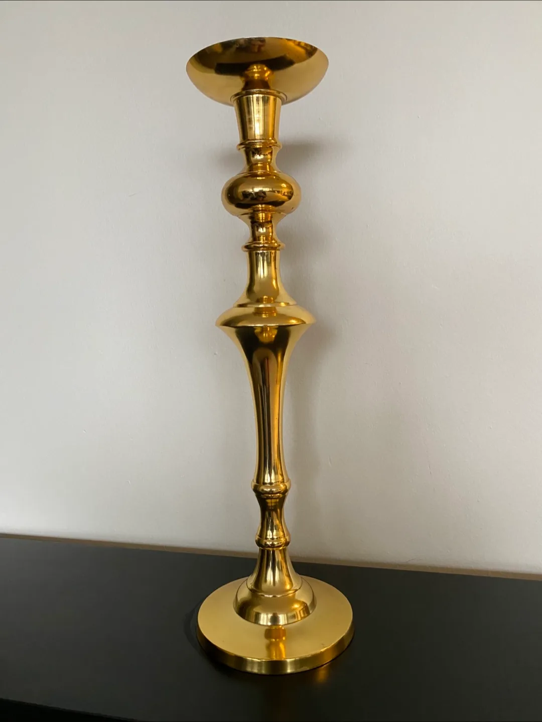 Gold Coloured Metal Candlestick Holder thumbnail