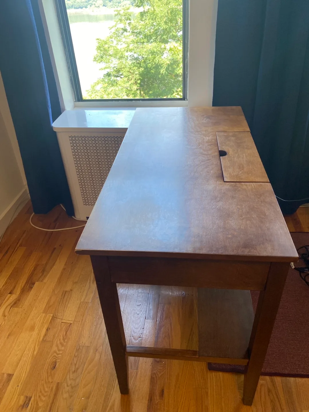 Wooden Desk with Built-in Power Outlet thumbnail