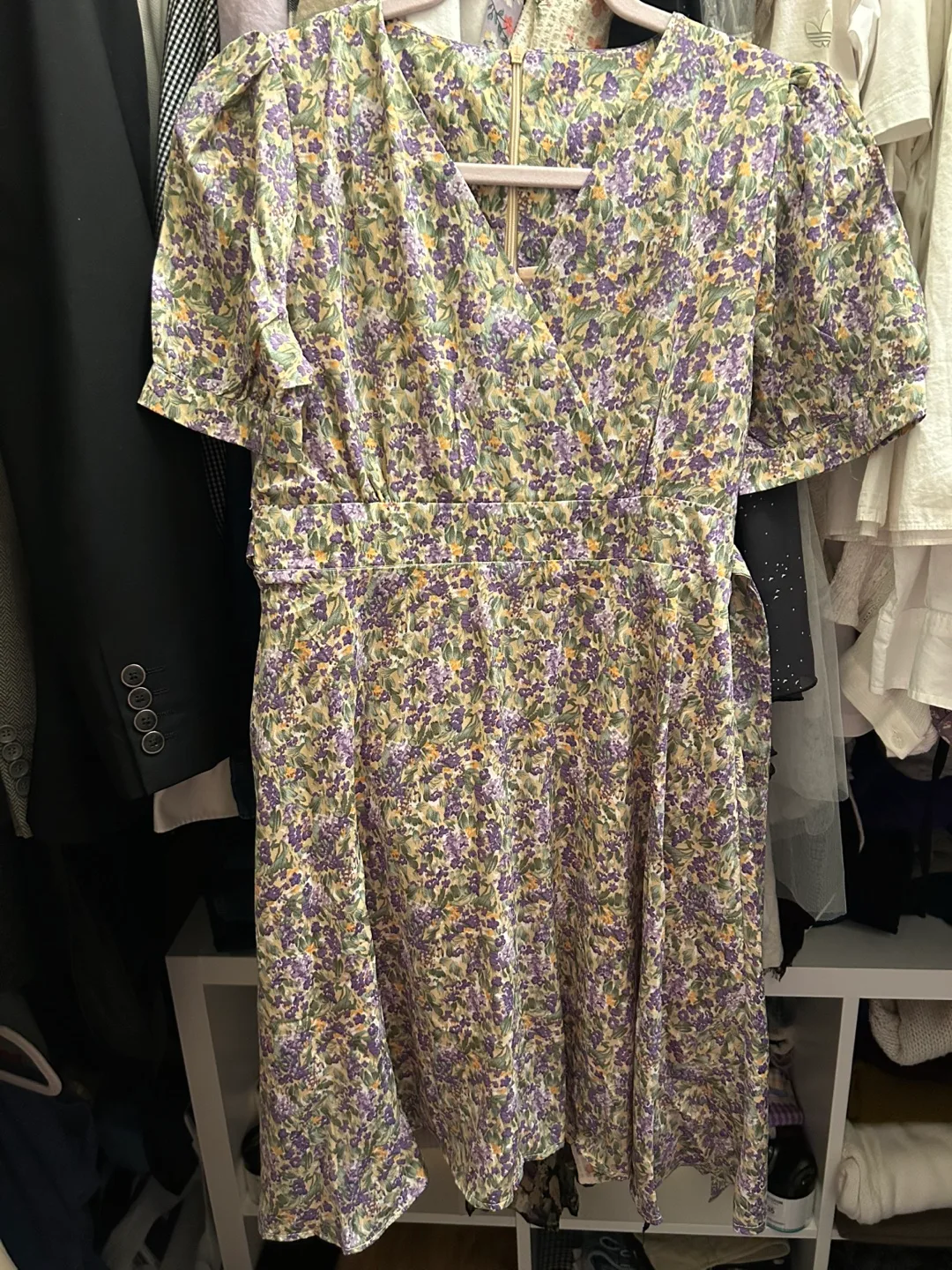 Floral Print Dress with Tie Waist thumbnail