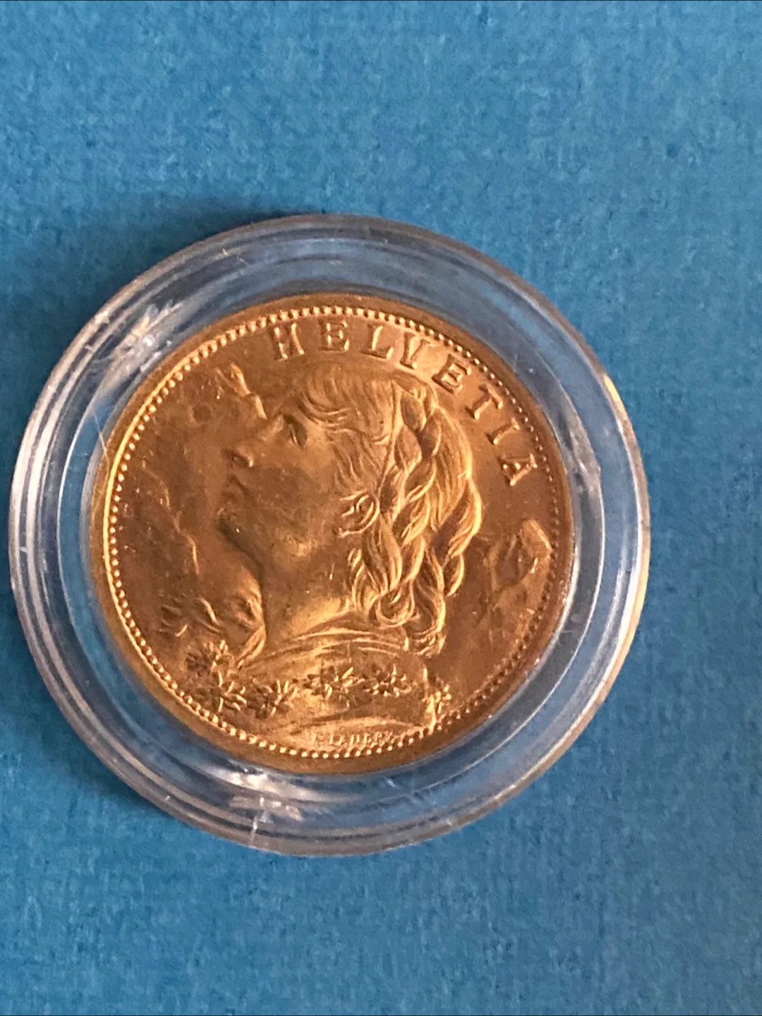 1912 Swiss 20 Francs Gold Coin - Helvetia thumbnail