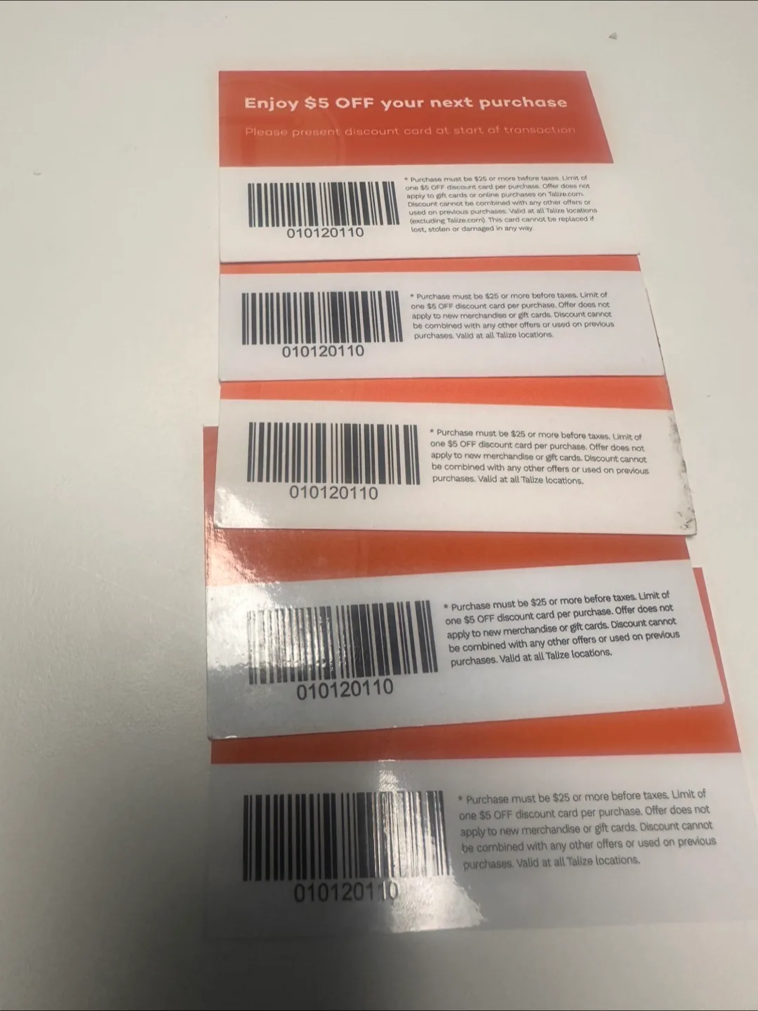 Talize $5 OFF Discount 10 Cards image indicator(2)