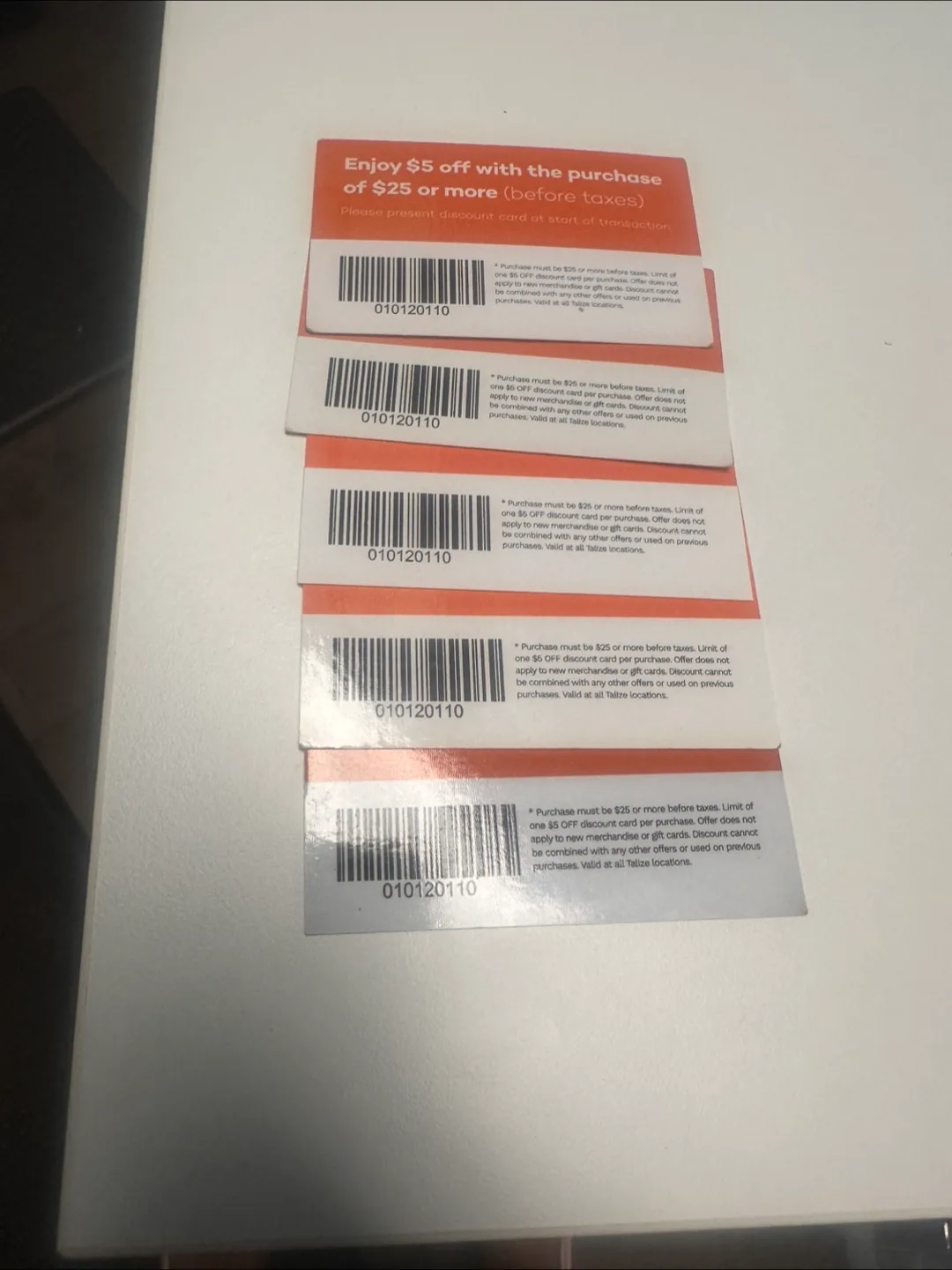 Talize $5 OFF Discount 10 Cards image indicator(4)