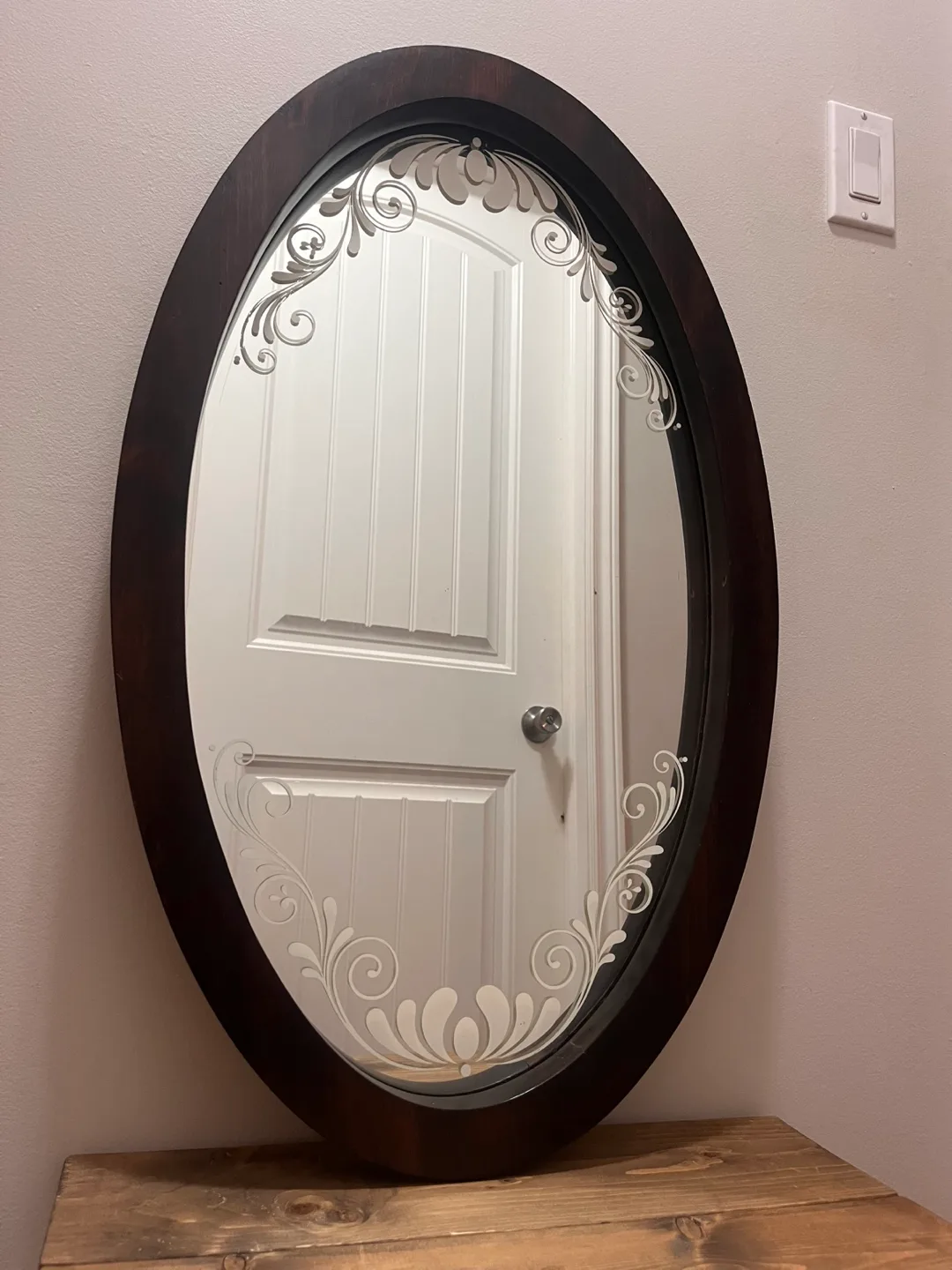 Oval Etched Wall Mirror, 31" x 18" thumbnail